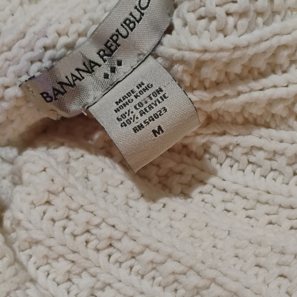 Banana Republic Ivory Cable Knit Turtleneck Sweater - Picture 3 of 3